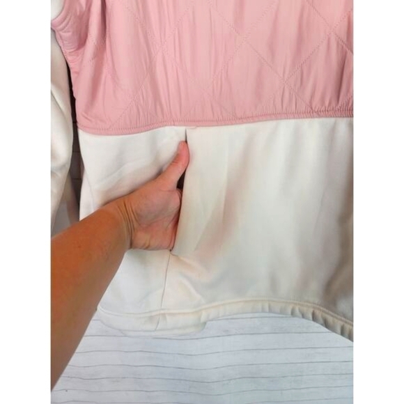 The North Face Rosie Sherpa Pullover Jacket in Mauve/Cream, sz XL - Picture 3 of 16